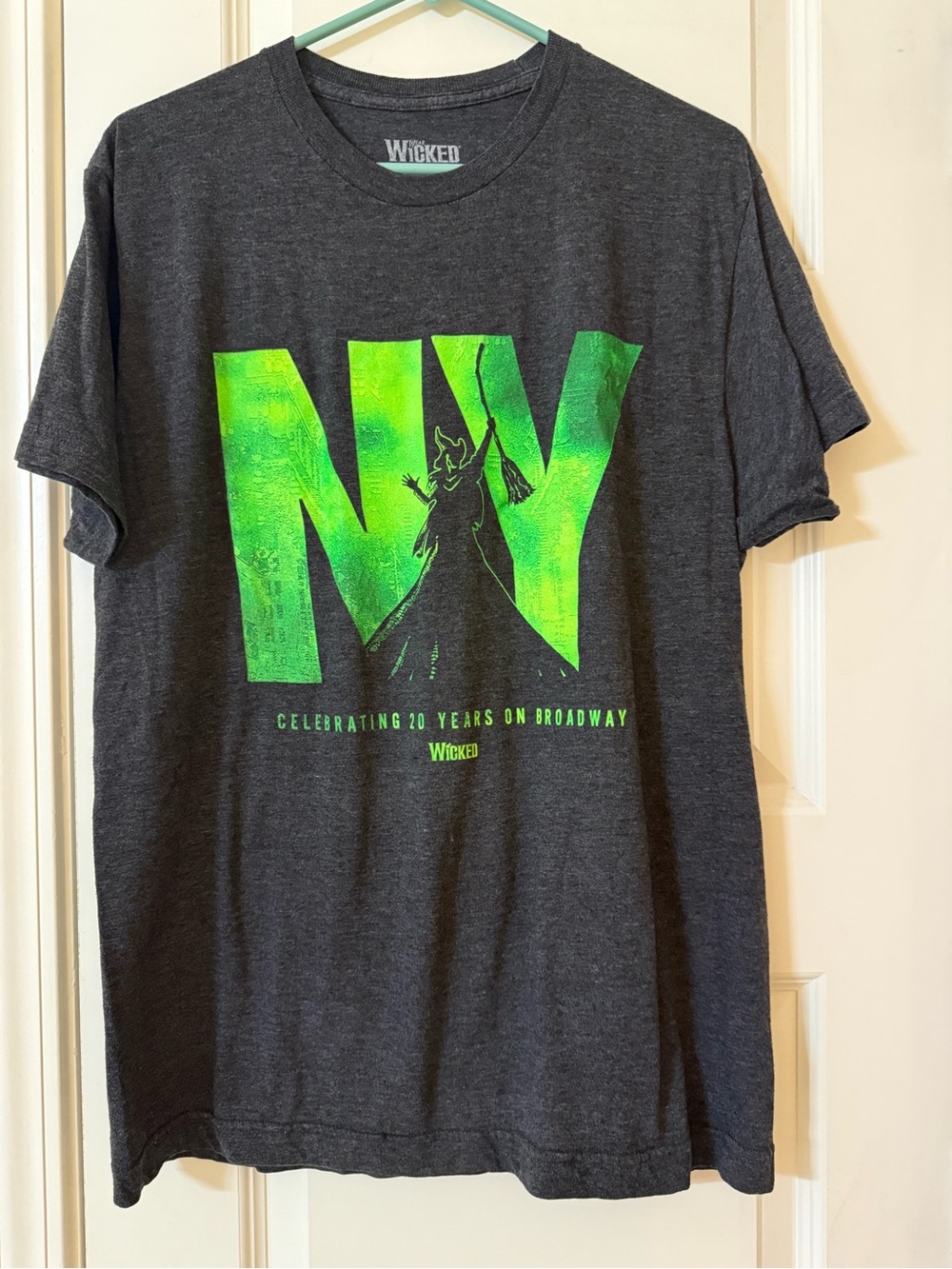Wicked NY 20 Years Commemorative Graphic Tee in Charcoal Large